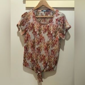 Anthropologie Eva franco short sleeve floral tee